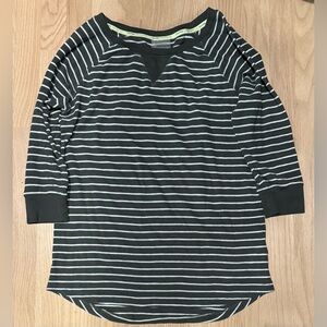 Calvin Klein Performance Gray White Waffle Knit 3/4 Sleeve Top L